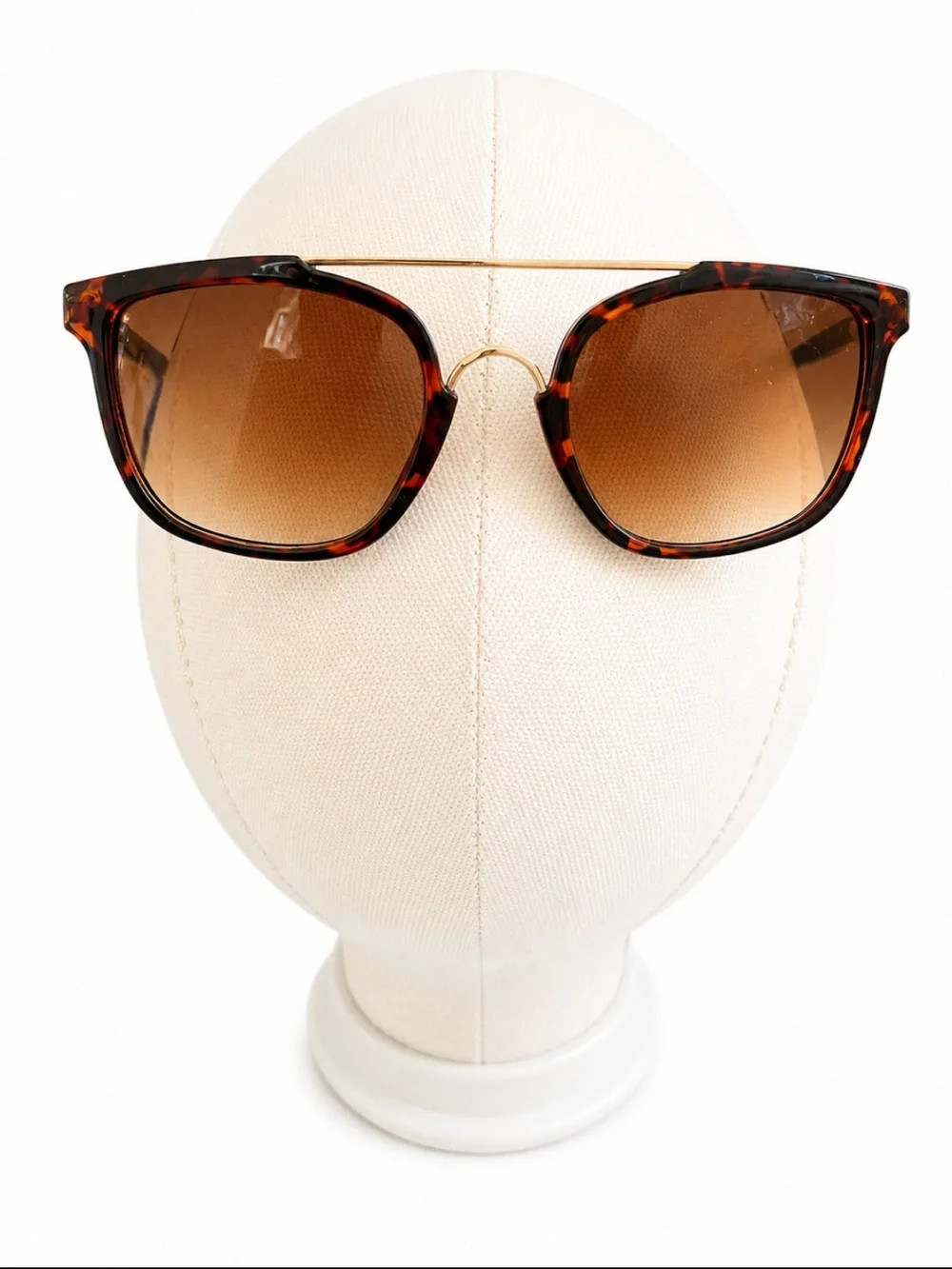 Madden NYC Tortoise Shell Oversized Square Sunglasses Brown Gradient Lenses